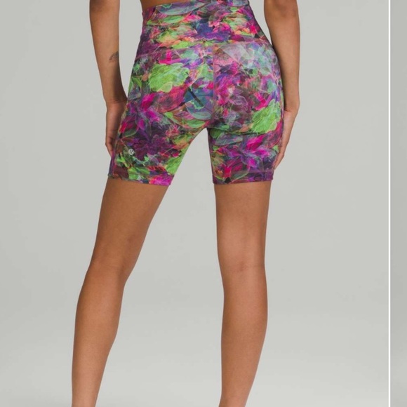 lululemon wunder train high rise shorts 6in size 8 vivid floral tone multi - Picture 6 of 14